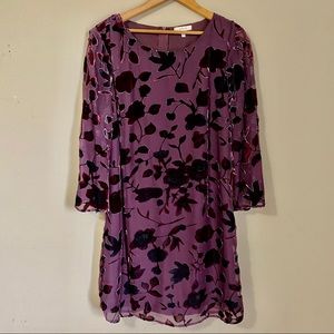 Velvet Dress Floral Pattern Sheer Maroon Burgundy Wine Red Boho Small Halo Small